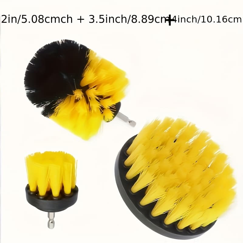 TEMU 3pcs Set Of Electric Drill Cleaning Brushes For Kitchen, Bathroom, Car, Crevices