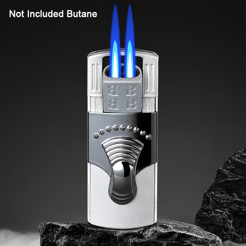 TEMU (not Included Butane) Lighter, Windproof Lighter, Pull-down Ignition, Blue Flame, Suitable For Outdoor Camping, Hiking, Gifts For Fathers And