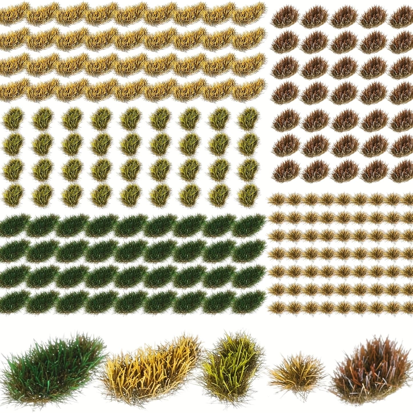 TEMU 288pcs Artificial Grass & Flower Clusters - Pre-mixed Lawns With Multicolor Wildflowers, Diy Model Landscape Scenery For , Railway Tracks, Tabletop Rpg Games, Miniature Terrains (no Glue Needed)