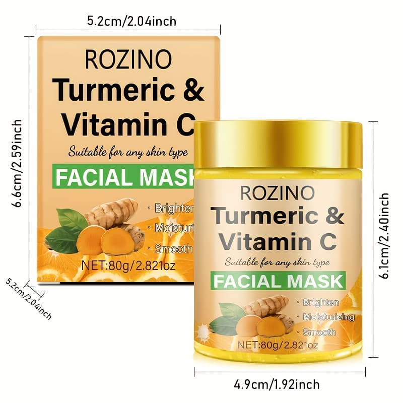 TEMU Turmeric Vitamin C Facial Mask, Moisturizing, , Tightens And Lifts, Designed For Coarse Pores And Loose Skin. Korean Skincare Products, Facial Care, High-end Skincare Facial Mask