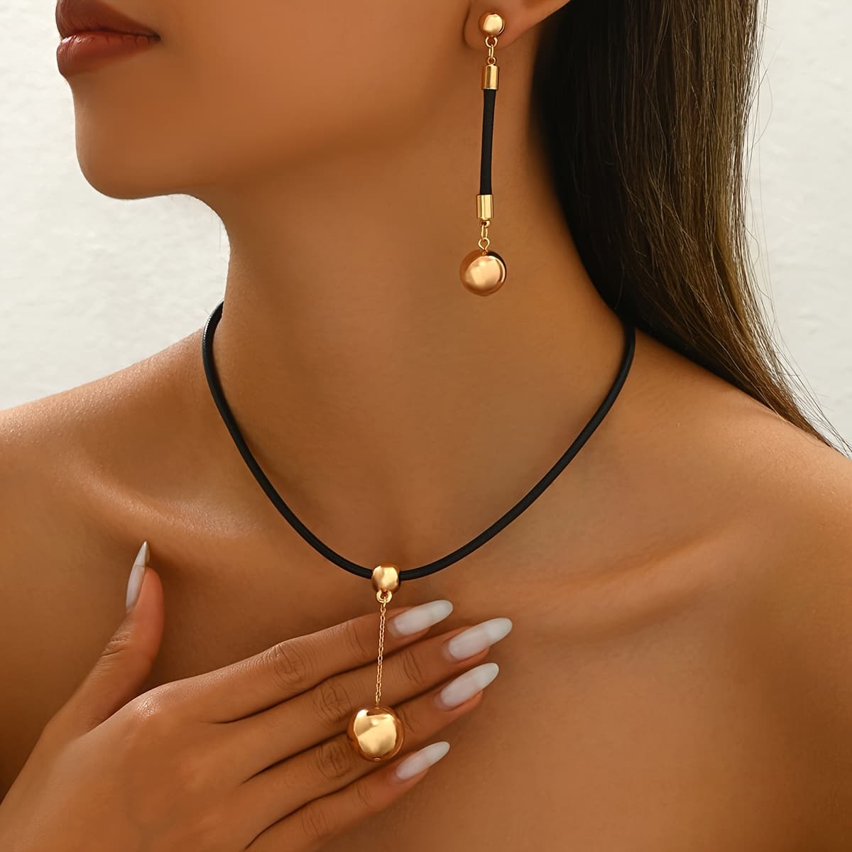 TEMU Set Of 3: Stylish And Versatile Earrings And Necklace With A