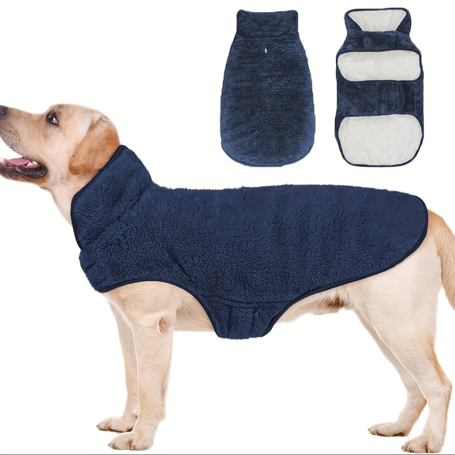 TEMU Dog Winter Coat, Double-sided Fleece Dog Cold Dog Jacket, Windproof Warm Dog Coat Jacket Vest, Small Medium Large Dog Pet Dog Clothing