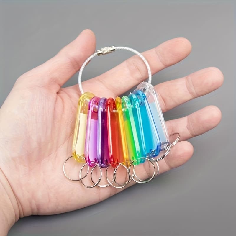 TEMU 9-color Label Beautiful Color Classification Rental House Wire Circle Key Tag Marker Storage Keychain For Home Office Cabinet Warehouse Factory Lock Key Tags