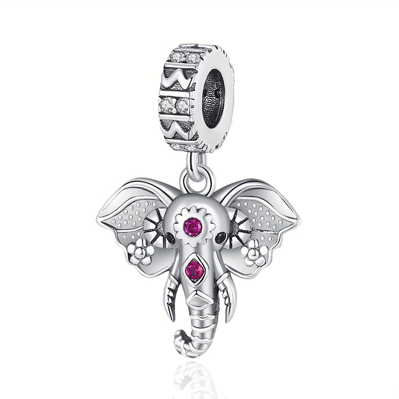 TEMU S925 Silvery-plated String Elephant Pendant Fashion Charm , Suitable For Bracelets And Necklace Additions, Used As Birthday, Holiday Perfect Jewelry Bracelet Additions, Gifts