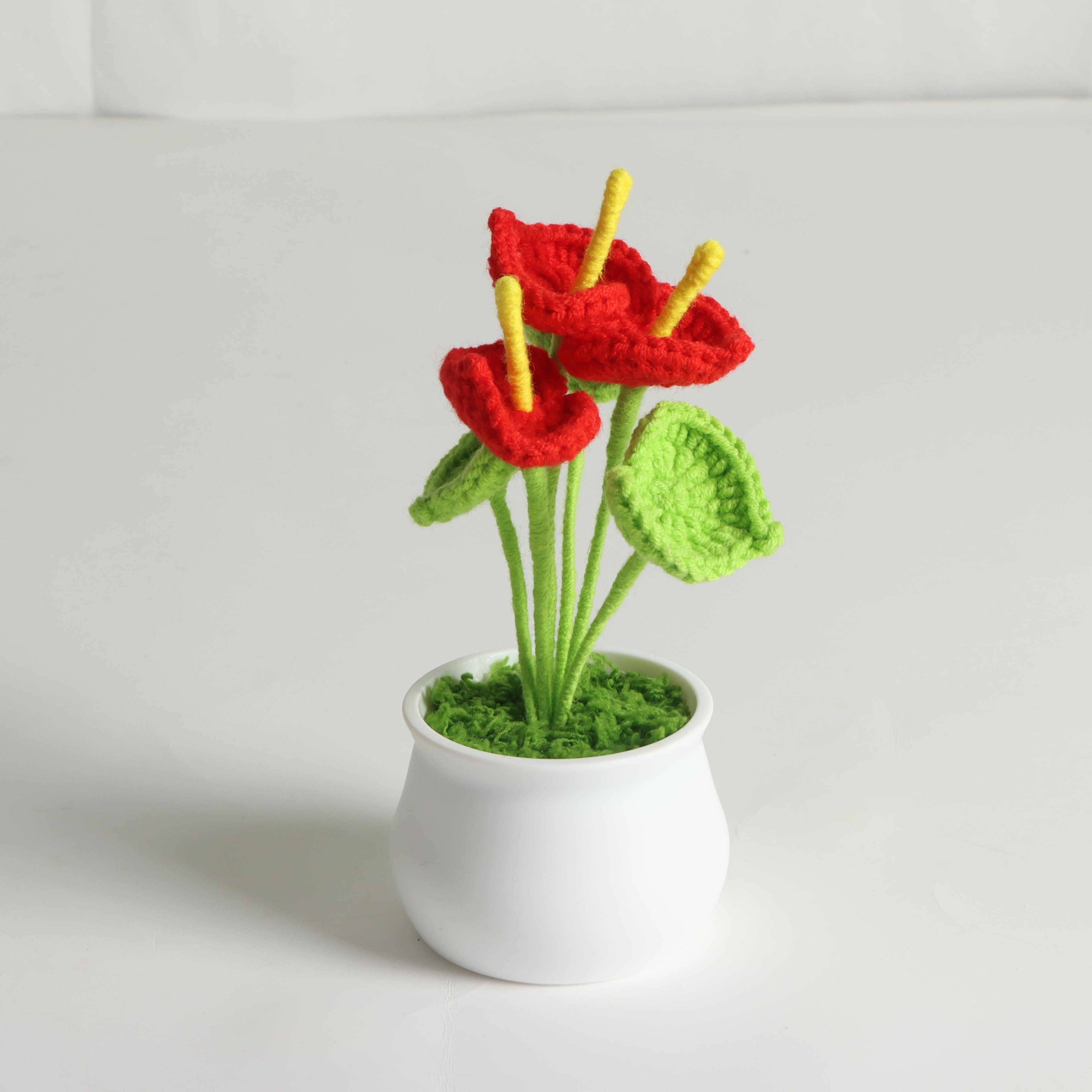 TEMU Handcrafted Crochet - Lifelike Faux Floral Decor, Perfect Gift For Girlfriend, Family & , Ideal For Home & Party Ambiance, Great For Christmas, Thanksgiving & Birthdays