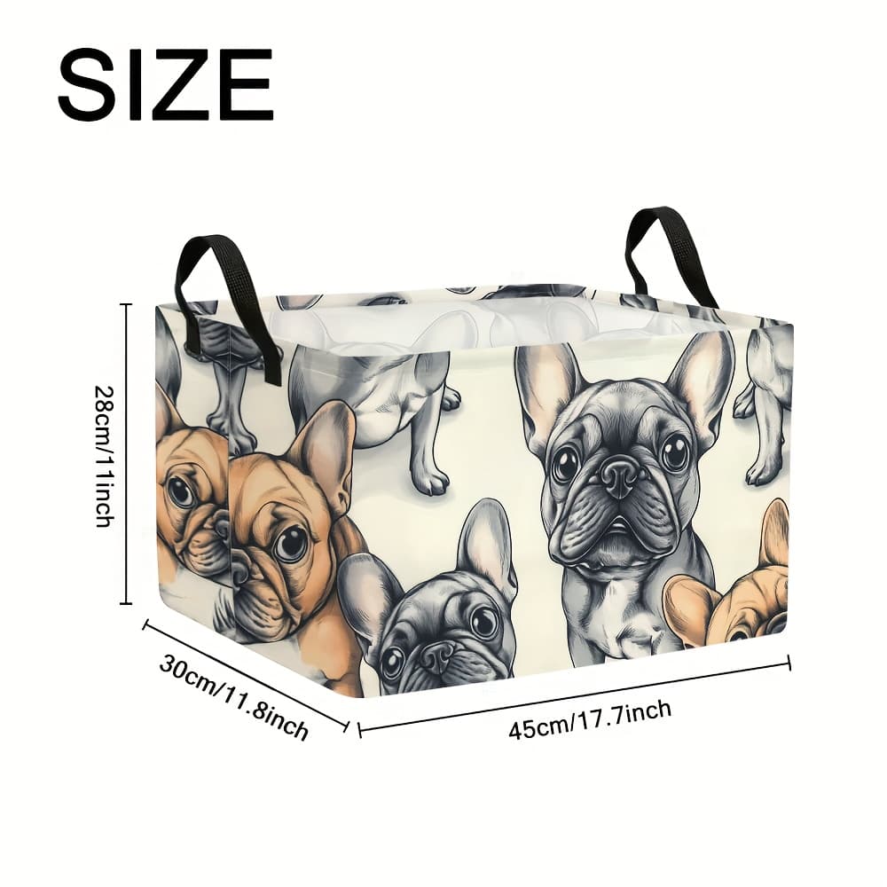 TEMU 1pc Of A Cartoon 2d Flat Themed Storage Basket – A Spacious Foldable Fabric Organizer With Handles, Perfect For, Clothing, And Home Decoration, Shelf Baskets