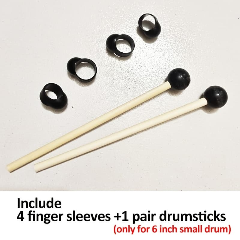 TEMU 6 Ethereal Drum Accessory Set, A Pair Of Birch Drumsticks + 4 Finger Cots, Ethereal Drum Mallet Steel Tongue Drum Mallet Color Ethereal Drum Mallet Lotus Drum Mallet Soft Drumsticks A Pair