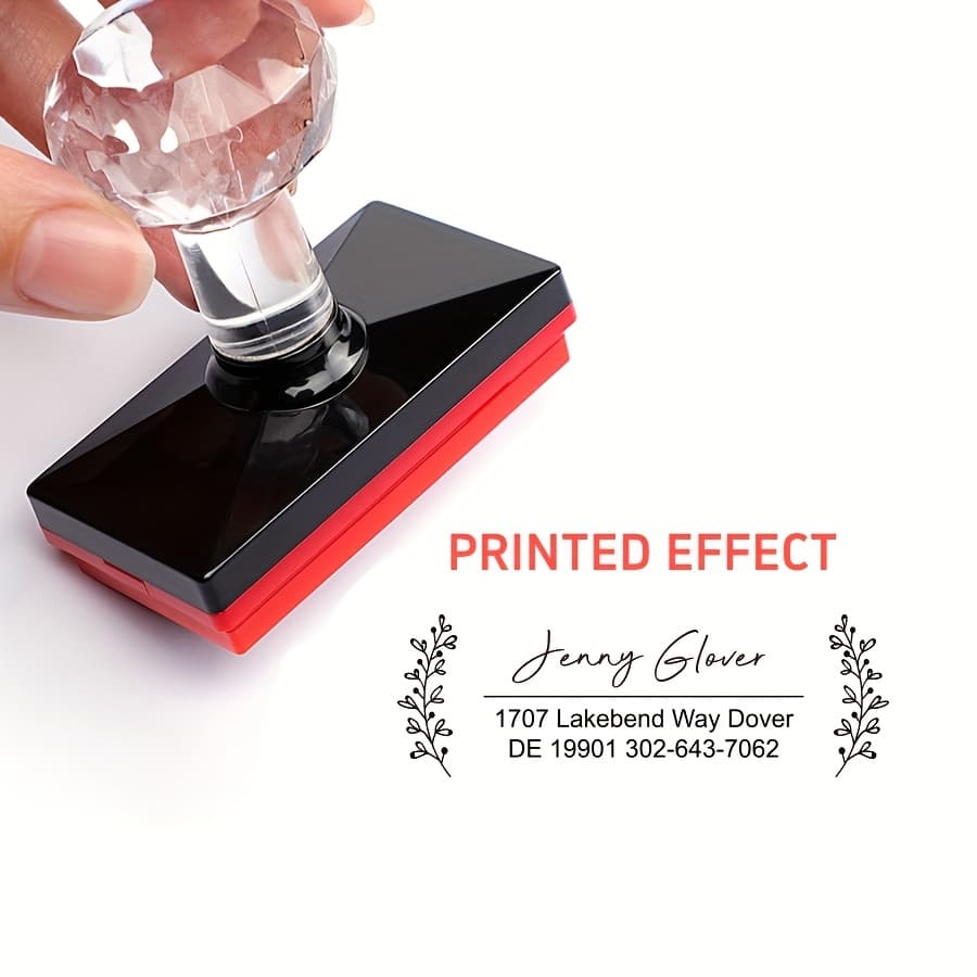 TEMU Professional Custom Address Stamp Bundle - Ideal For Mailing Solutions In Corporate Settings, Creative , And Home-based Businesses, Impressionsize:2.5*6.5cm, Black Ink