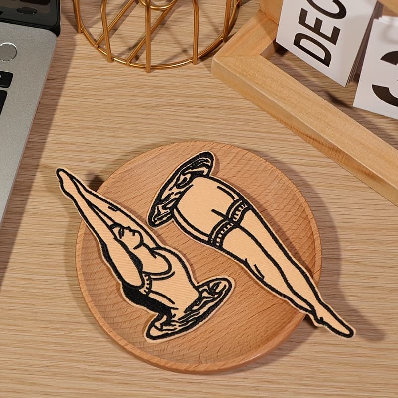 TEMU Split Diver Iron-on Patches, Costume Hat Embroidery Tattoo Patches, Creative Gift For Him/her, Embroidery Patches Suitable For Sewing Diy Enthusiasts Backpacks, Pants, Jackets, Hats Decoration