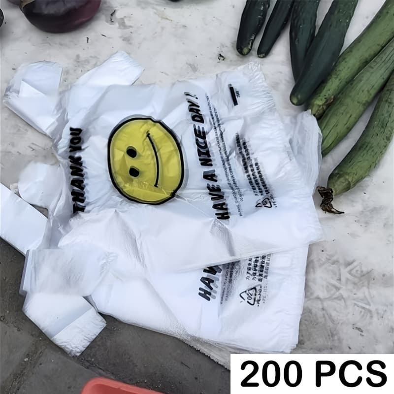 TEMU 200 Plastic Handbags. Thank You For Using Plastic Bags. Are Very Suitable For Restaurants, Retail Stores, And Grocery Stores