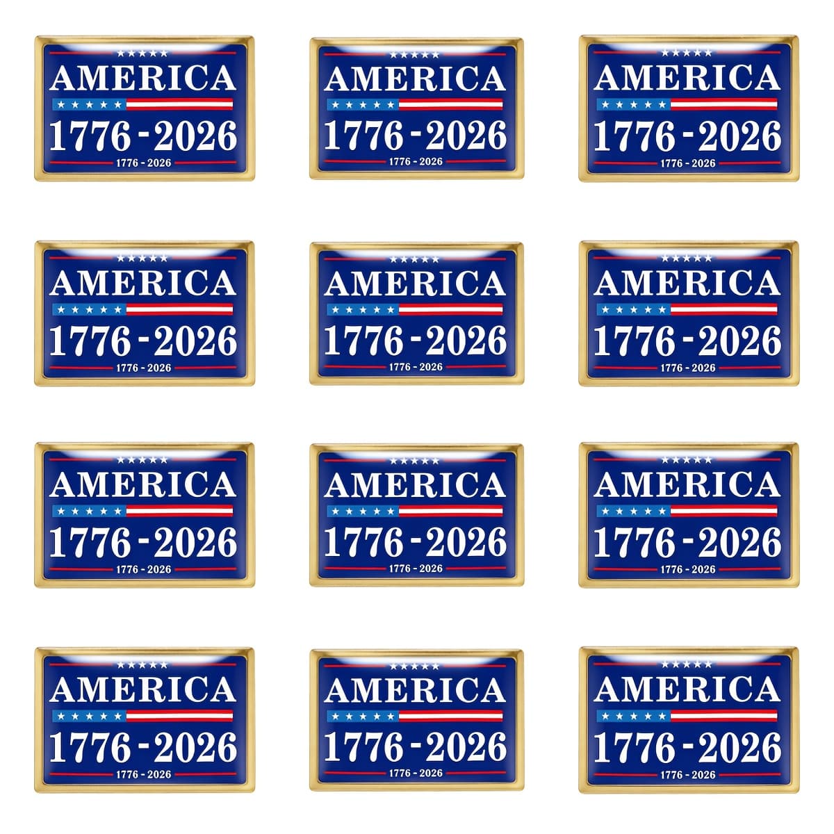 TEMU 12 Commemorative Brooches For The 250th Anniversary Of The United States