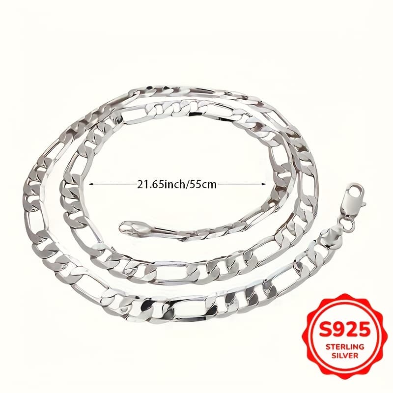 TEMU Elegant 925 Silver Chain Necklace - Nickel-free, Suitable For Daily Wear And Special Occasions