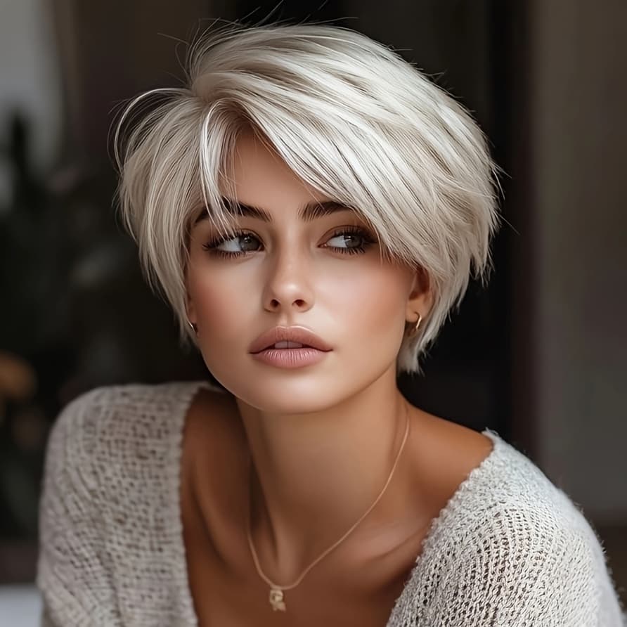 TEMU Nicelatus Short Cut Hair With Bangs Synthetic Wigs For Women Short Hair Wigs For Halloween, Christmas Party, Music Festival