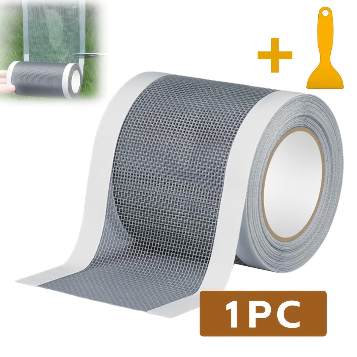 TEMU Screen Repair Tape For Window And Door Mesh Patch, Self-adhesive Screen Patch For Net Repair, Easy Application, Non-waterproof - Ideal For Fixing Holes And Tears