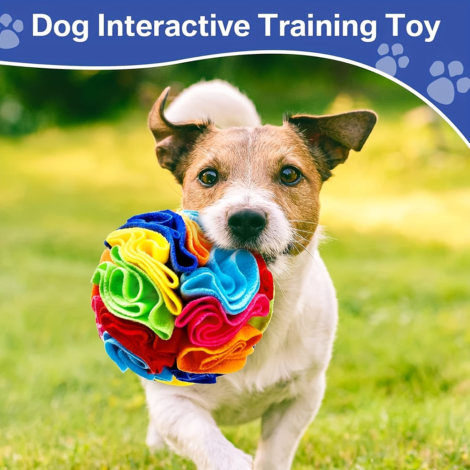 TEMU 1pc Anxiety Dog Toy For Small Breeds - Mat Ball With Floral Fabric Sensory Chew, Mental Stimulation Relax For Puppies, Calming Sniffing Game For Dogs, Ideal Christmas Gift For Canines