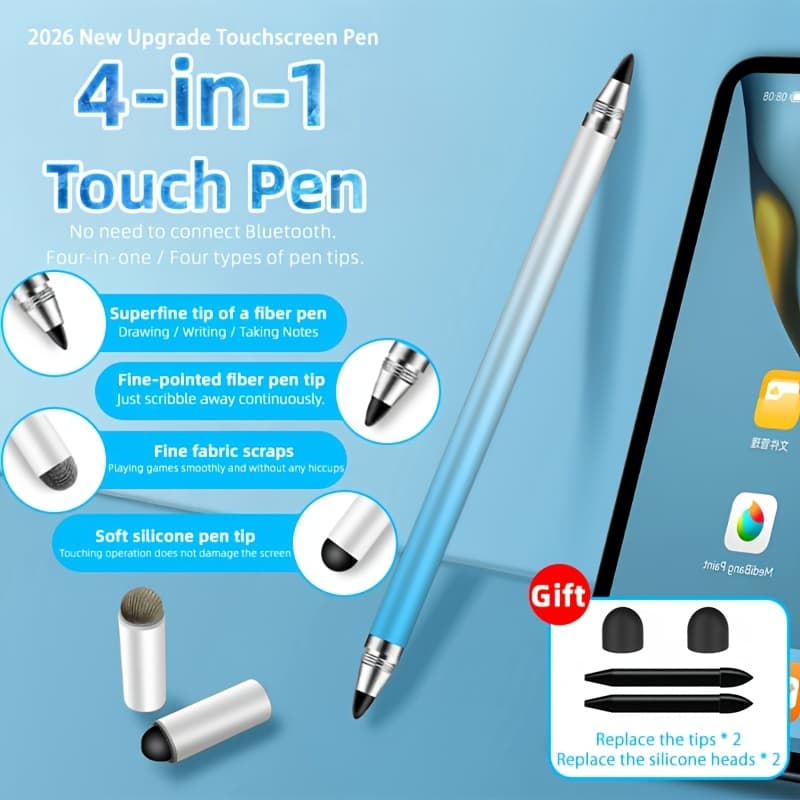 TEMU Stylus Pen (4in 1), Universal Touch Screens Stylus Pen For Ipad/pro/iphone/android Phone/ /fire/tablets And All Capacitive Touch Screens