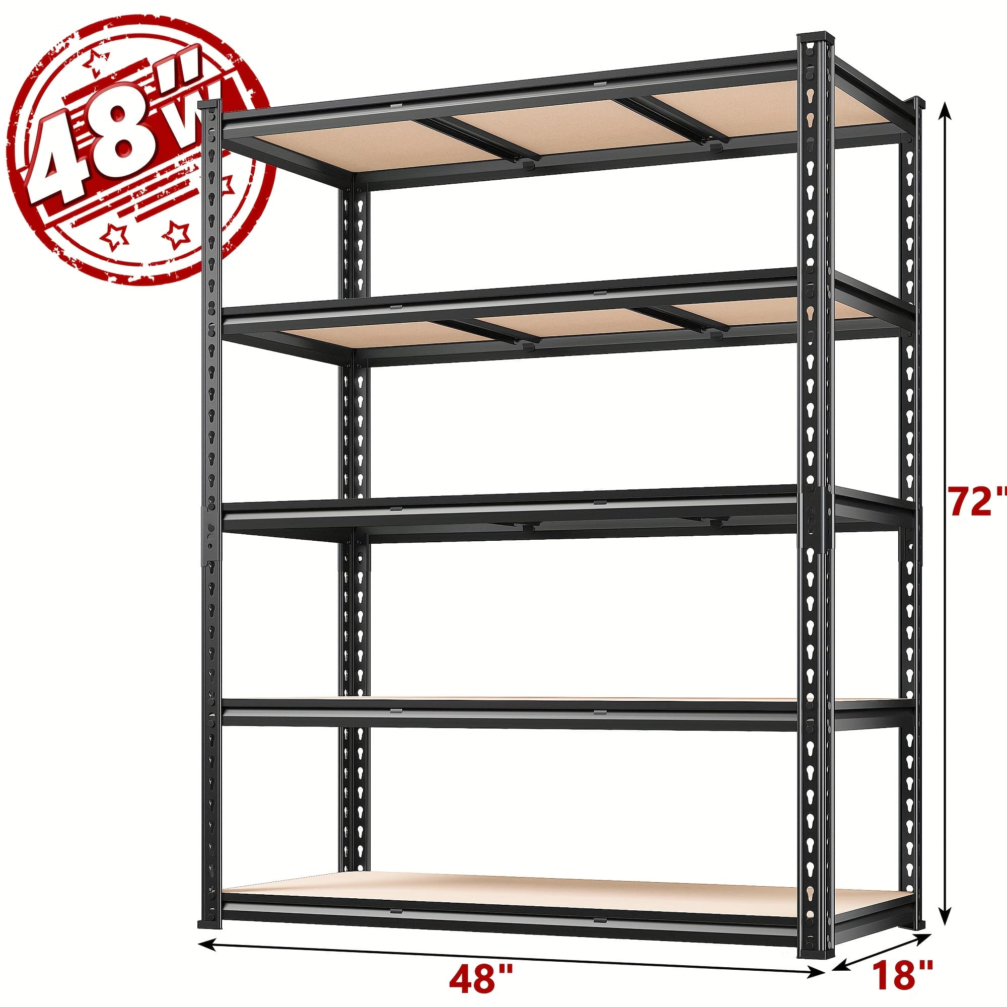 TEMU Garage Shelving, Storage Shelves Heavy Duty Shelving, Adjustable Metal Shelves, 4/5 Tier Garage Shelves Storage Rack Sturdy Industrial Shelving Unit, Standing Shelf