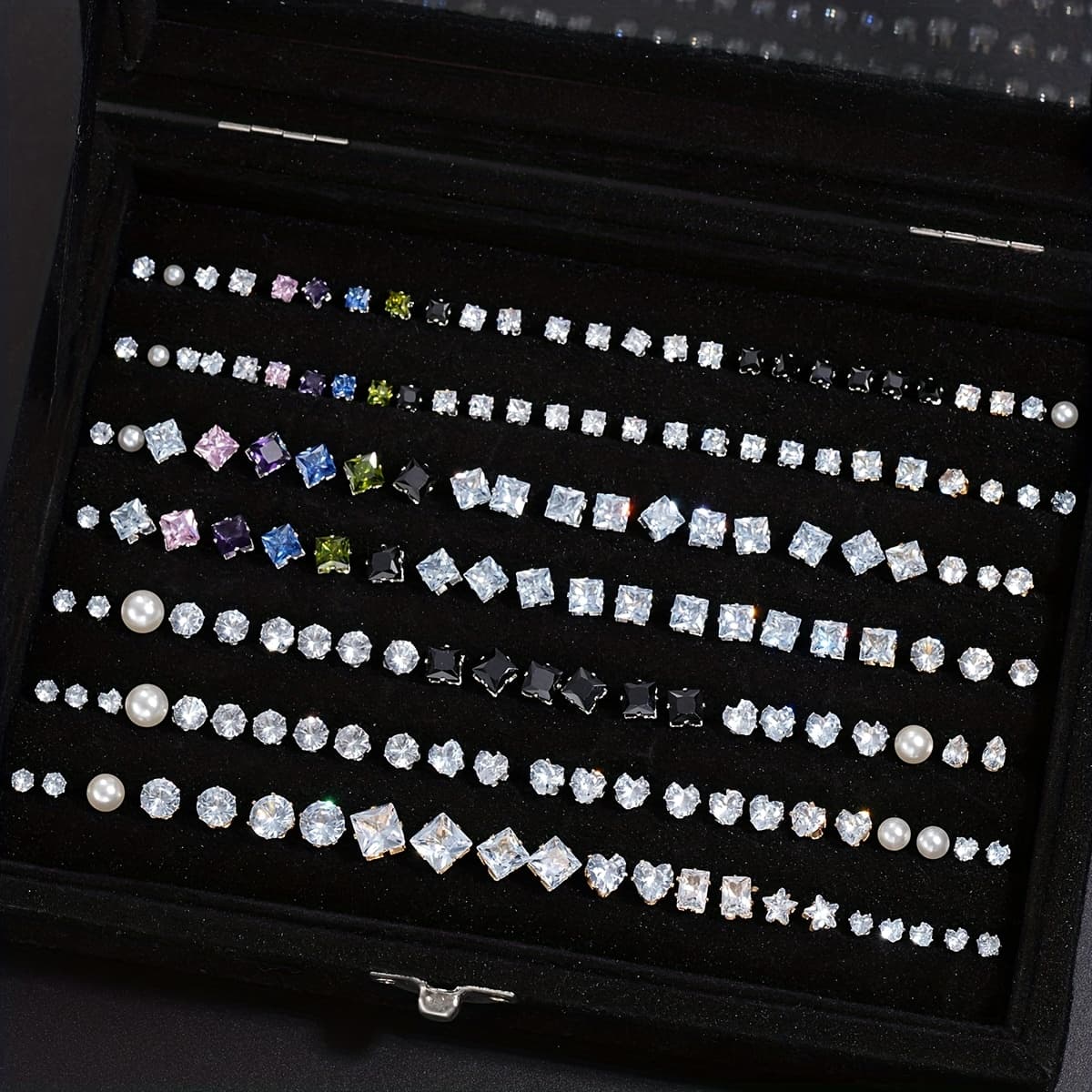 TEMU () 162pcs Spring/summer Easy Geometric Love Earrings Set For Women Vacation Dating Holiday Gift Daily Party Matching
