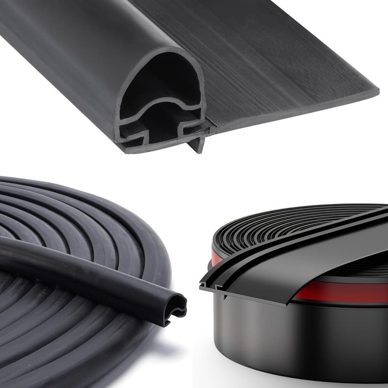 TEMU 35 Feet Combo Rv Slide Out Seal Windproof & Snowproof Black Rubber 018-312-ekd & 018-341 Ek, 1' X 15/16' X 35' Wiper & 1/2' X 2.75' X 35' Seal Base