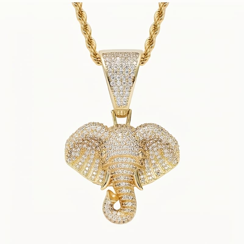 TEMU Retro Hip-hop Inlaid With Elephant Trunk Necklace, Suitable For And Party Matching