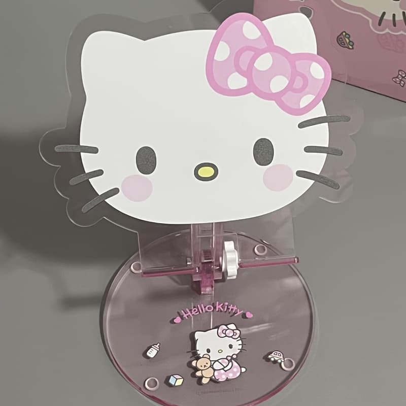 TEMU New Hello Kitty Phone Stand, A Lazy Multi-functional Adjustable-height Folding Desktop Tablet Stand - An For Watching Tv Series, Perfect Birthday And Christmas Gift
