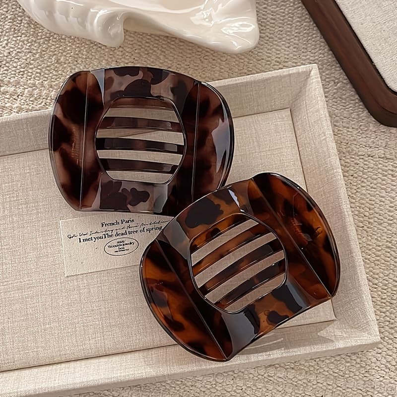 TEMU Set Of 2 Minimalist Oval Hair Clips For Women, High-end Back Of One-clip, Large Autumn And Winter Updo Clip, Hair Clip Hair Additions