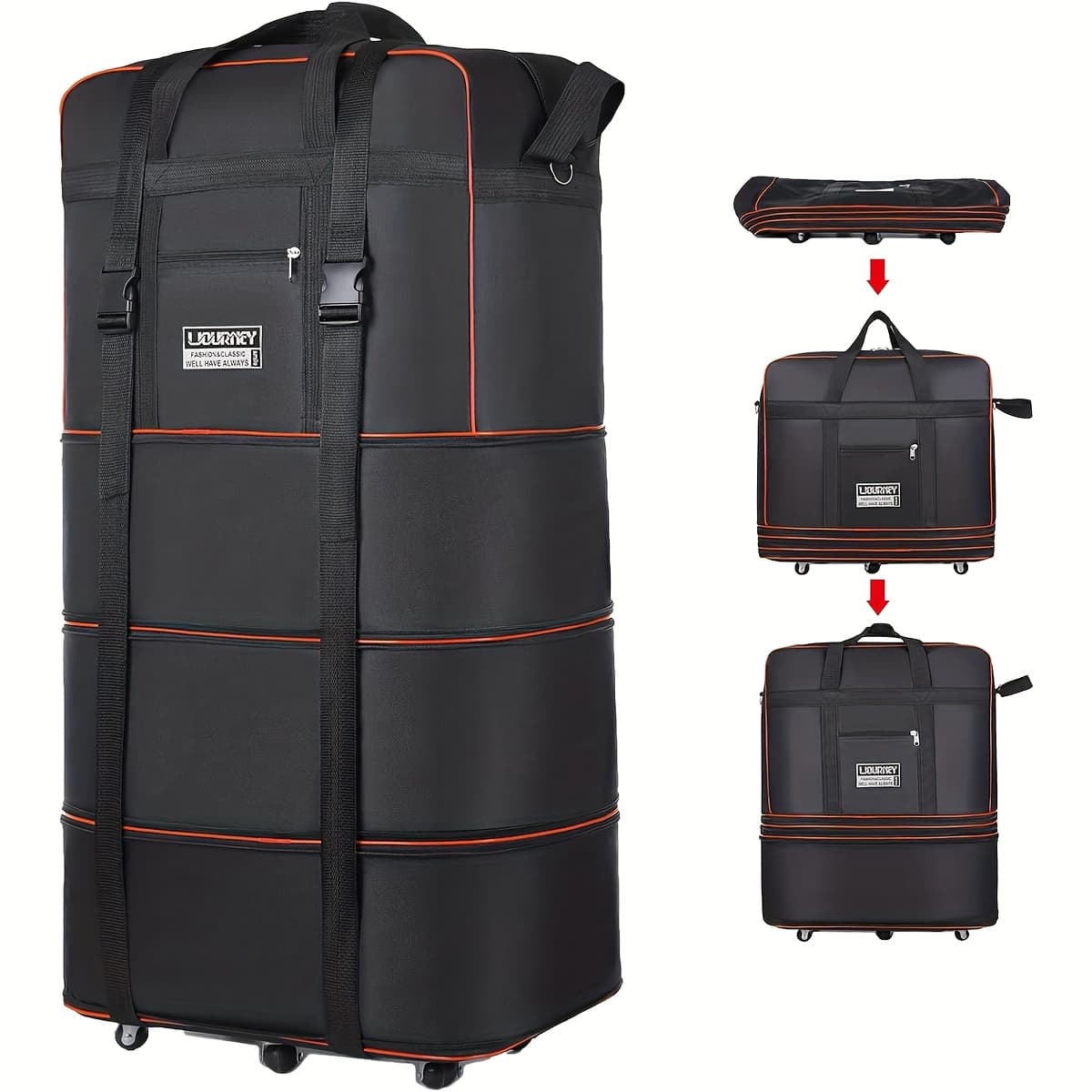 TEMU 1pc Expandable Foldable Suitcase Luggage With Universal 6pcs Wheels Rolling Travel Bag Duffel Bag For Men Women Large Capacity Lightweight Luggages