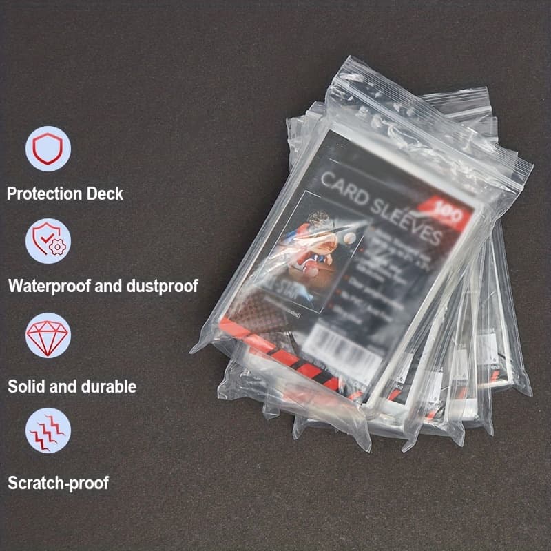 TEMU 500 Card Sleeves For Trading Cards, Soft Penny Card Sleeves Clear Plastic Card Protectors Fit For Baseball Card, Sports Cards, Mtg Game Card Standard Cards