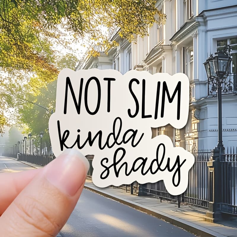 TEMU Not Slim Shady Funny Waterproof Vinyl Sticker - , Black Cursive Text, Durable Decal For Laptops, Tablets, Cars, Phones, Water Bottles & More, Vinyl Stickers Waterproof, Phone Accessories, Design