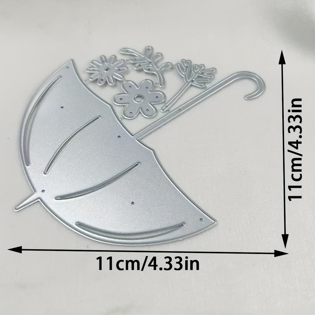 TEMU 1pc Umbrella And Flowers Metal Die Cut, Diy Scrapbooking Embossing Stencil, Handmade Greeting Card Making Metal Cutting Dies, Gift Card Making Tools
