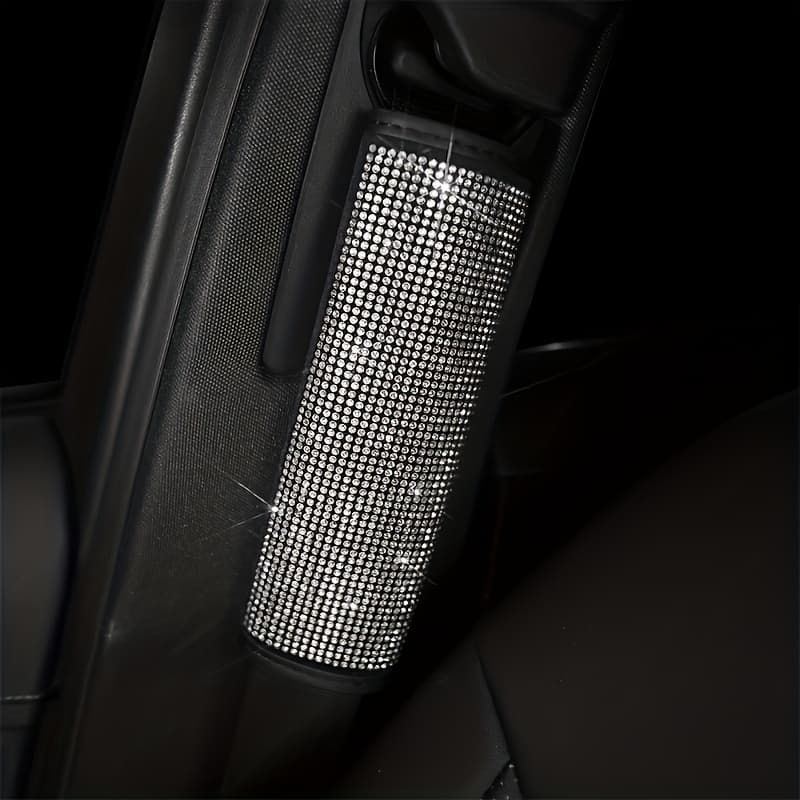 TEMU A Car Diamond-studded Shoulder Protector Seat Belt Cover To Interior Decoration
