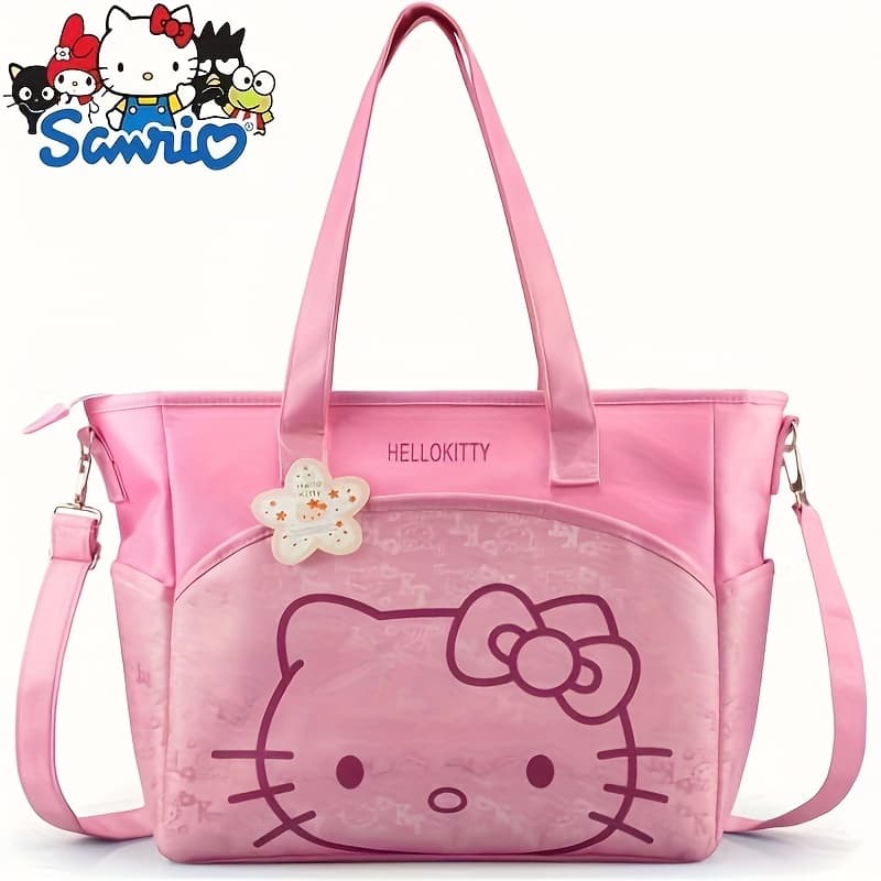 TEMU 1 Piece Officially Licensed By Hello Kitty Cute Casual Travel Bag, Large Capacity Shoulder Bag, Women's Bag Mother Bag Daily Outdoor Portable Shoulder Bag