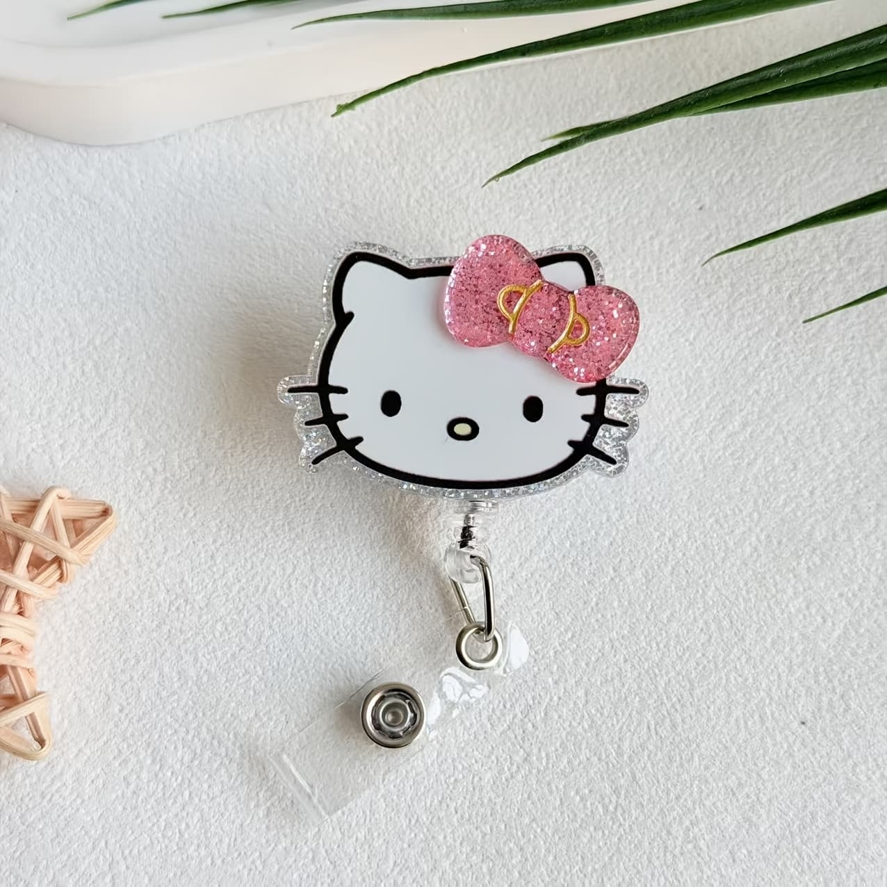 TEMU 2d Hello Kitty Doctor Nurse Teacher Badge Medical Character Retractable Id Badge Brooch Reel Office Supplies