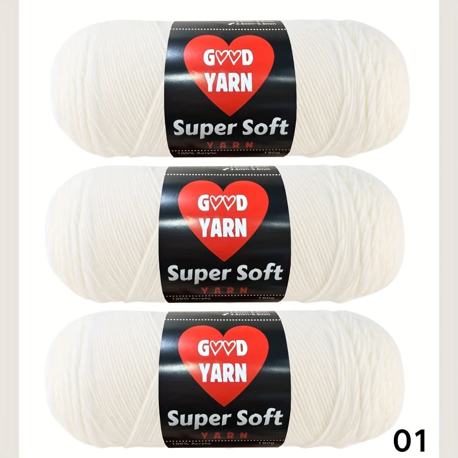 TEMU 190g*3pcs Acrylic Yarn - 3pcs Of 190g - Acrylic - 4 Medium () - 364 Yards - Knitting/crochet