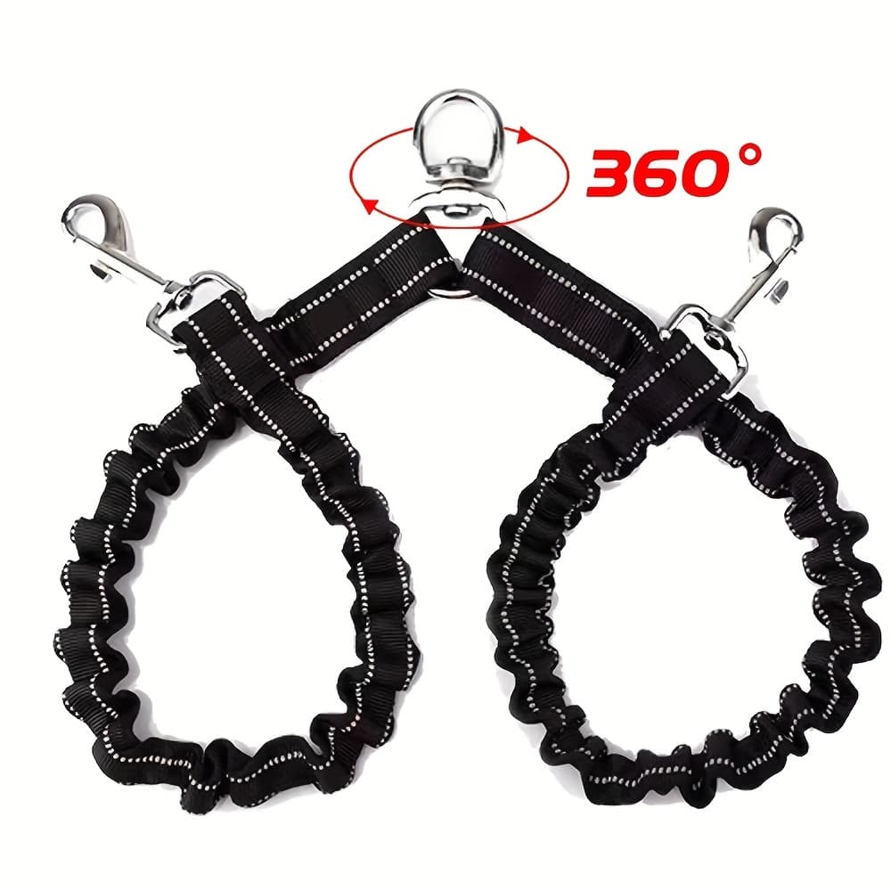 TEMU 360° Rotating Spring - Loaded Leash: No , With Wire Extension & Elastic Stretch, Leash Separator, Suitable For