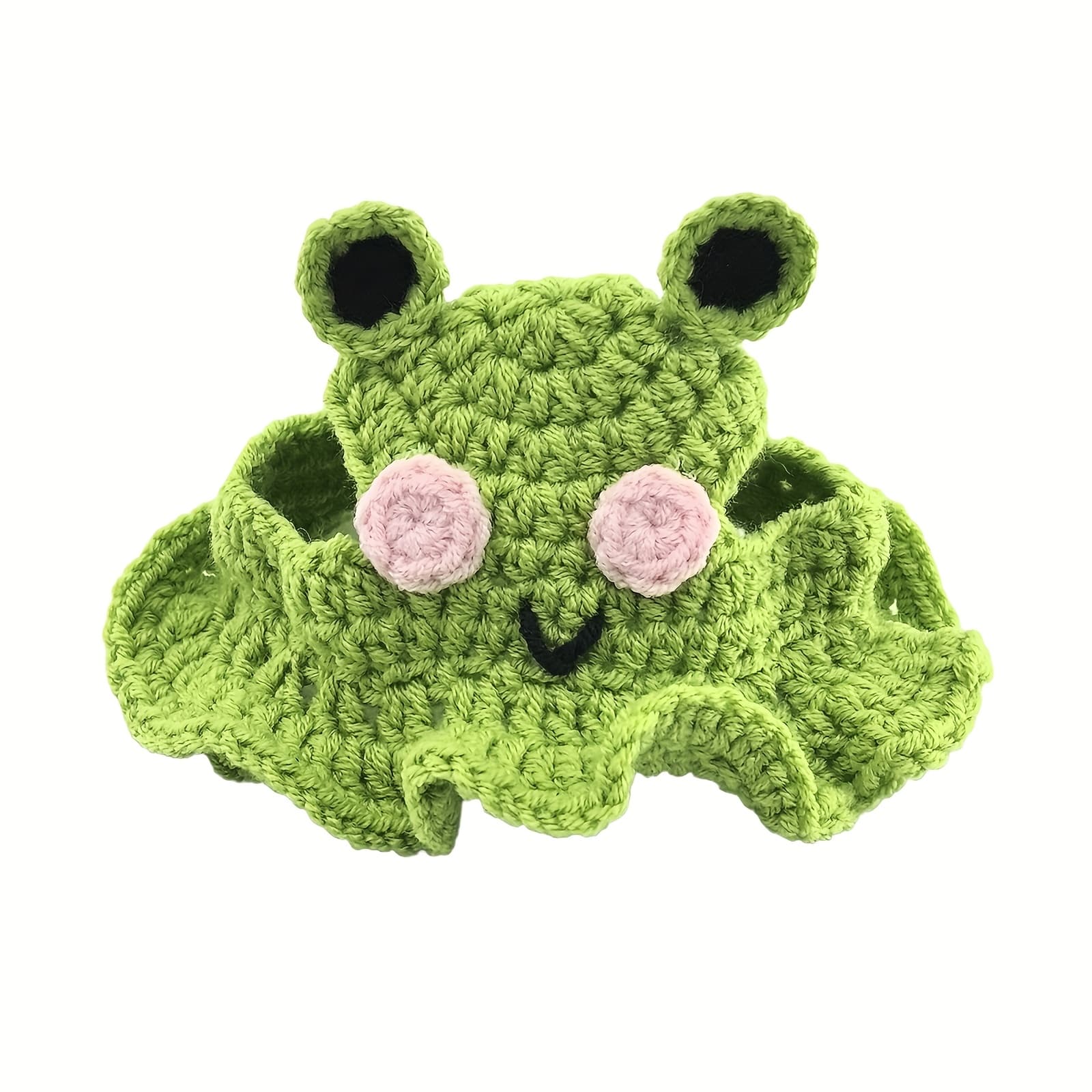 TEMU 1pc, Hood, Hand-knitted Hat In Of A , Pet Headwear. Suitable For Small To Medium-sized Dogs And Cats, A Cute Cartoon-style Pet Costume. Made Of Soft Fabric, Safe And Non-irritating To Pets
