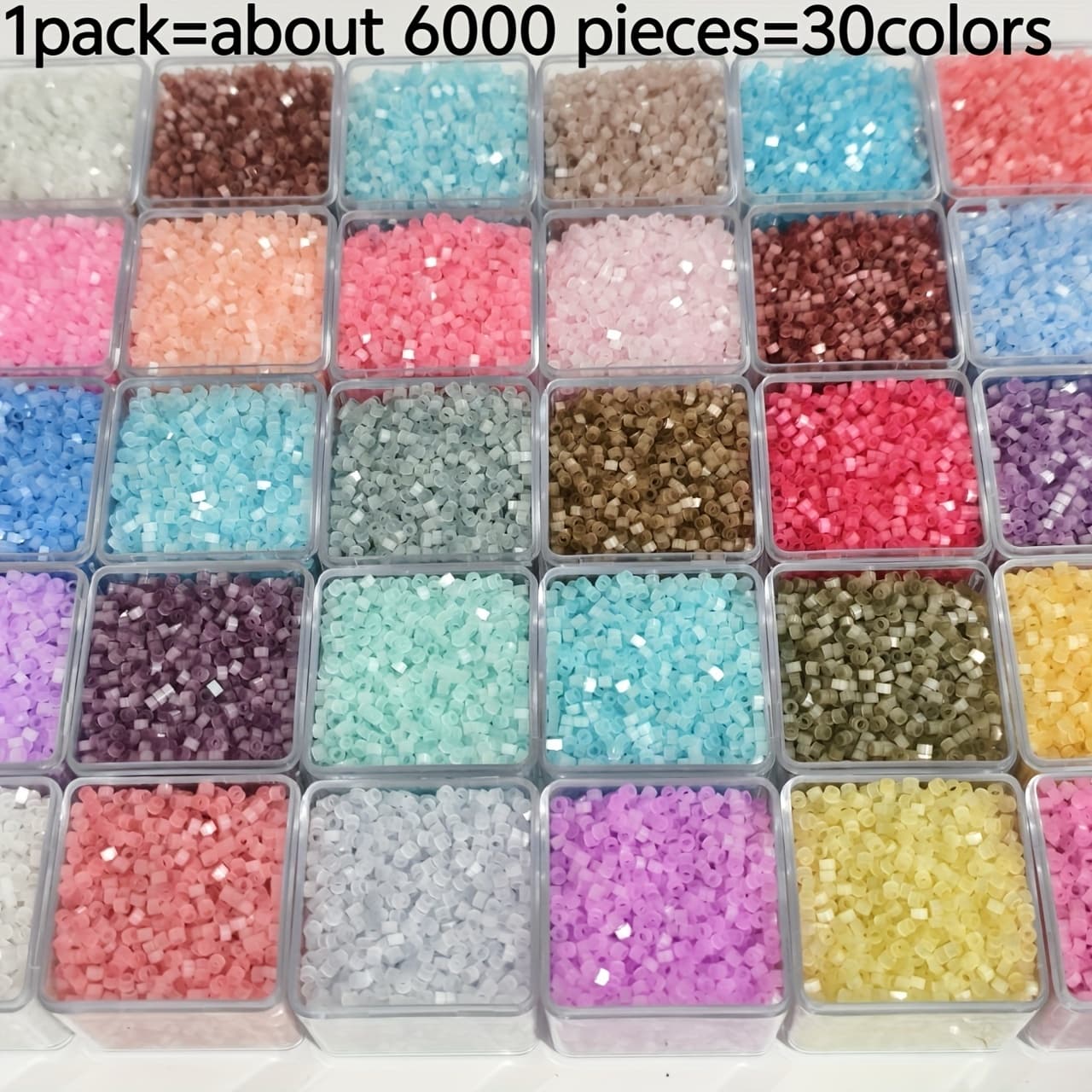 TEMU 6000pcs 30 Colors Eye Cylindrical Glass Beads - 2.5mm Beading - Suitable For Party Supplies Jewelry Bracelet Necklace Making Beads, Jewelry Making Supplies