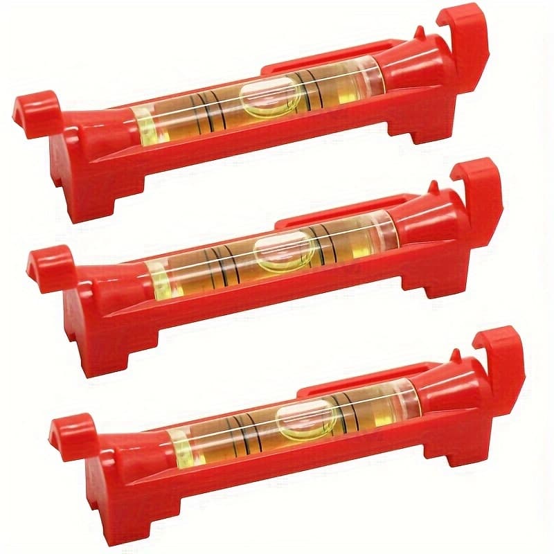 TEMU 3pcs Hanging Bubble Line Level Tool, Construction String Level, Thread Level, Small Horizontal Rope Bubble Spirit Levels For Leveling Ground, Brick Work, Building , Surveying, Engineering (red)