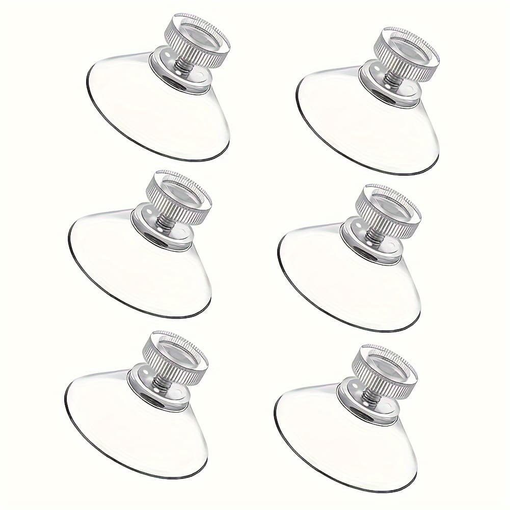 TEMU 6 Super Strong Suction Cup Glass Pads - Transparent Pvc Plastic Suction Cups With Strong Adhesive - No Hooks Needed - Suitable For Glass, Mirrors, Etc, Utility Hooks