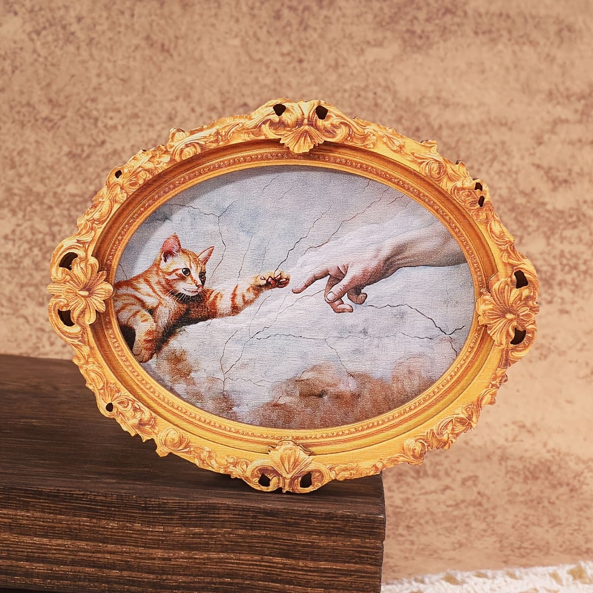 TEMU 1pc Fridge Magnet With Ancient Greek Design, Vintage Style Oval Shape, Mini Photo Frame Style, Fun Home Decor Prop, Gift