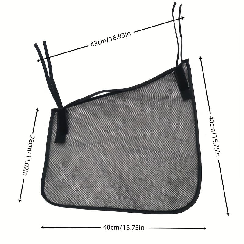 TEMU Side Strap Stroller Storage Accessories - Universal Stroller Organizer - Mesh Cargo Net For Stroller Storage - Non-slip, Adjustable Shoulder Straps - Black