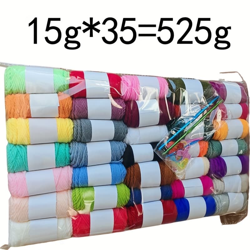 TEMU 15gx35525g 35 Color Yarn Ball Suitable For Hand Knitting, Crochet, Trade Towels, Shawls, Etc. Manufacturer