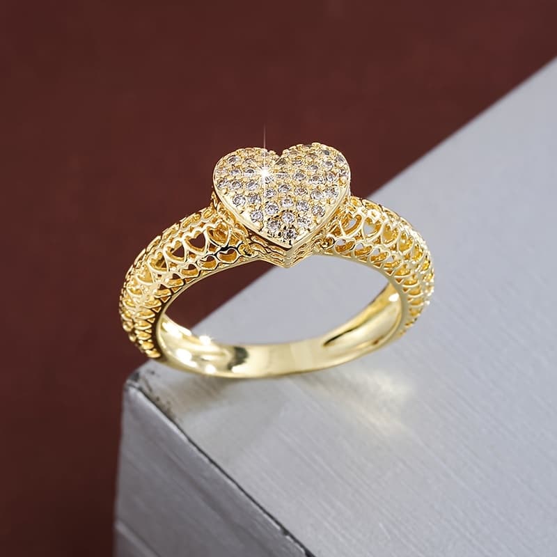 TEMU A Women's Ring Featuring A -shaped Set With Synthetic Zirconia