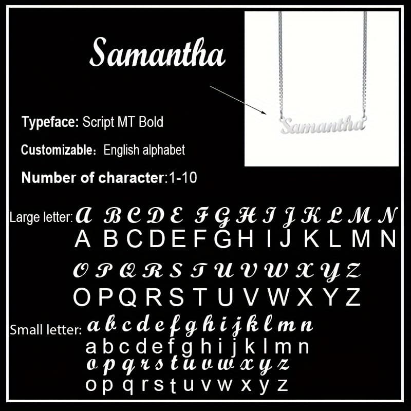 TEMU Personalized Name Custom Necklace Box Chain Customization Name Pendant Nameplate 316l 316l Stainless Steel Men's Fashion Charm Handmade Jewelry Gift For Lovers Anniversary Gift