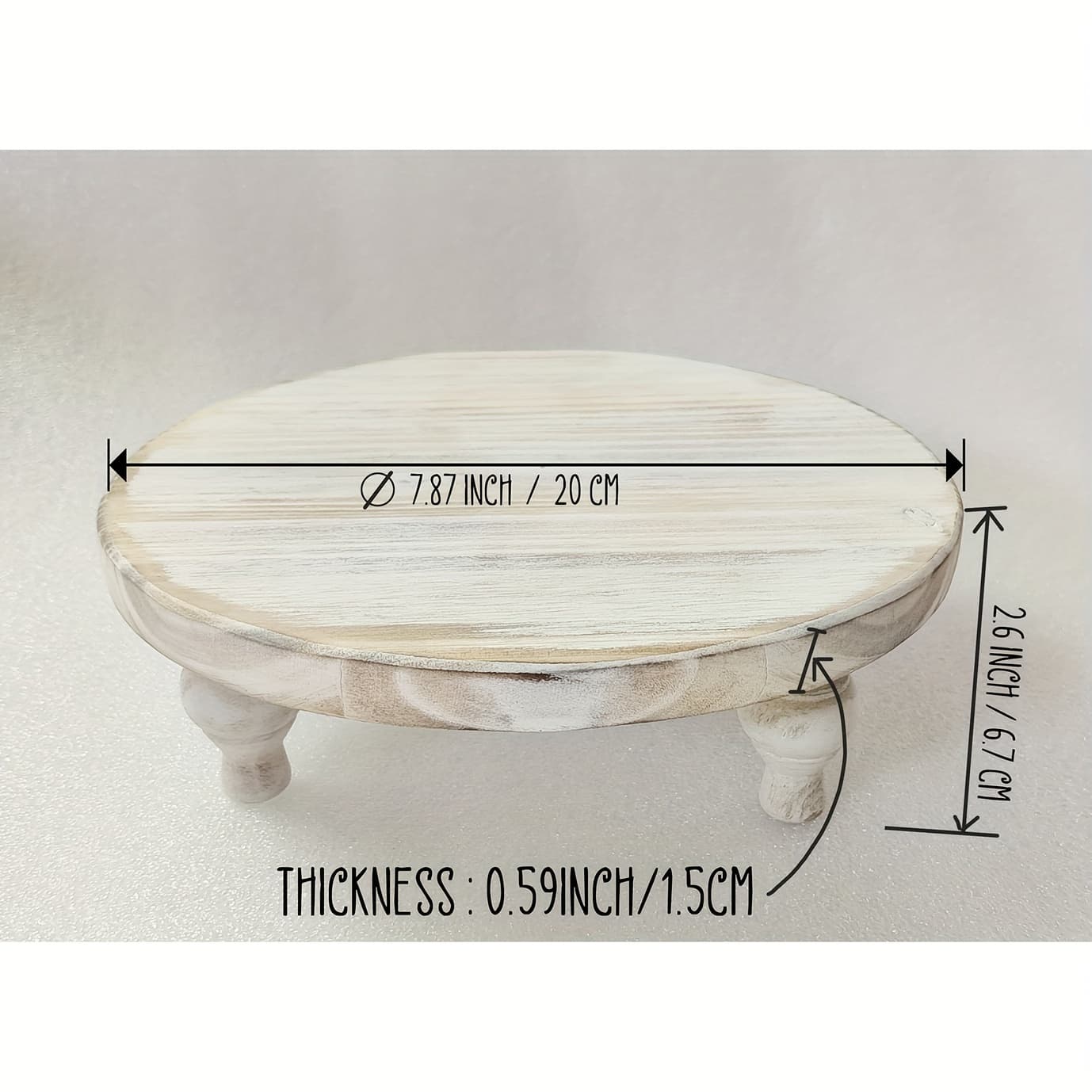 TEMU 1pc 20x20x6.7cm Party Decoration Plate Wooden Plate Wooden Tray Natural Wood Plate Distressed Vintage Decorative Plate Retro Tray Wedding Decoration Plate Party Wooden Plate (non-food Contact)