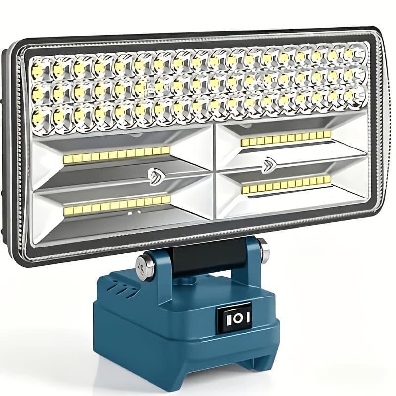 TEMU Cordless Led Work Light Compatible With For Makita 18v | 2 Levels Adjustable, 2 Usb Ports, 140° Pivoting Head, Emergency And Lighting, Tool , No Battery Included