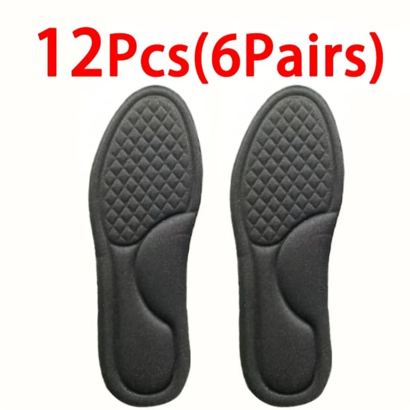 TEMU 6 Pairs 12pcs Of Shock-absorbing Insoles, And Comfortable Sports Air Cushion For Long- Outdoor Standing In Autumn And Winter, Shoe Additions, Suitable For Men And Women