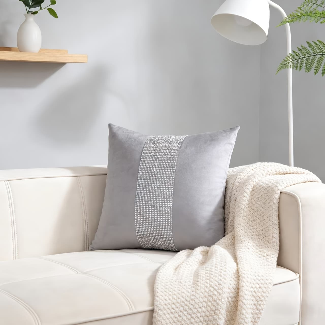 TEMU 1pc Square Pillowcase, Craft Pillowcase, Embellished Pillowcase, Solid Color Pillowcase, Stylish And Minimalist Pillowcase, Suitable For Living Room, Bedroom, And Sofa, Pillow Insert Not Included