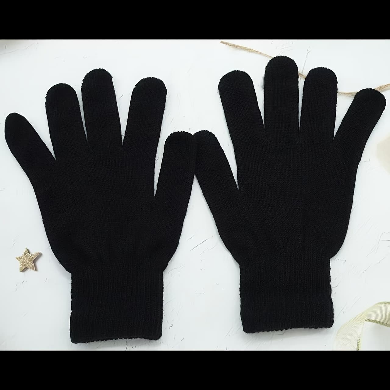 TEMU Men's And Women's Warm Gloves With 5 Fingers For