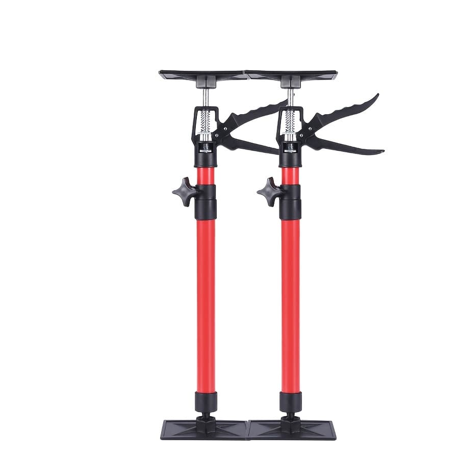 TEMU 2pcs 19.7-45.3in/ 11.8-23.2in Telescoping Support Rods Tools, Steel Support System, 154lbs, Thickened Base For Extra Stability, Adjustment, Red Color, For Drywall Lift Cabinet Jack